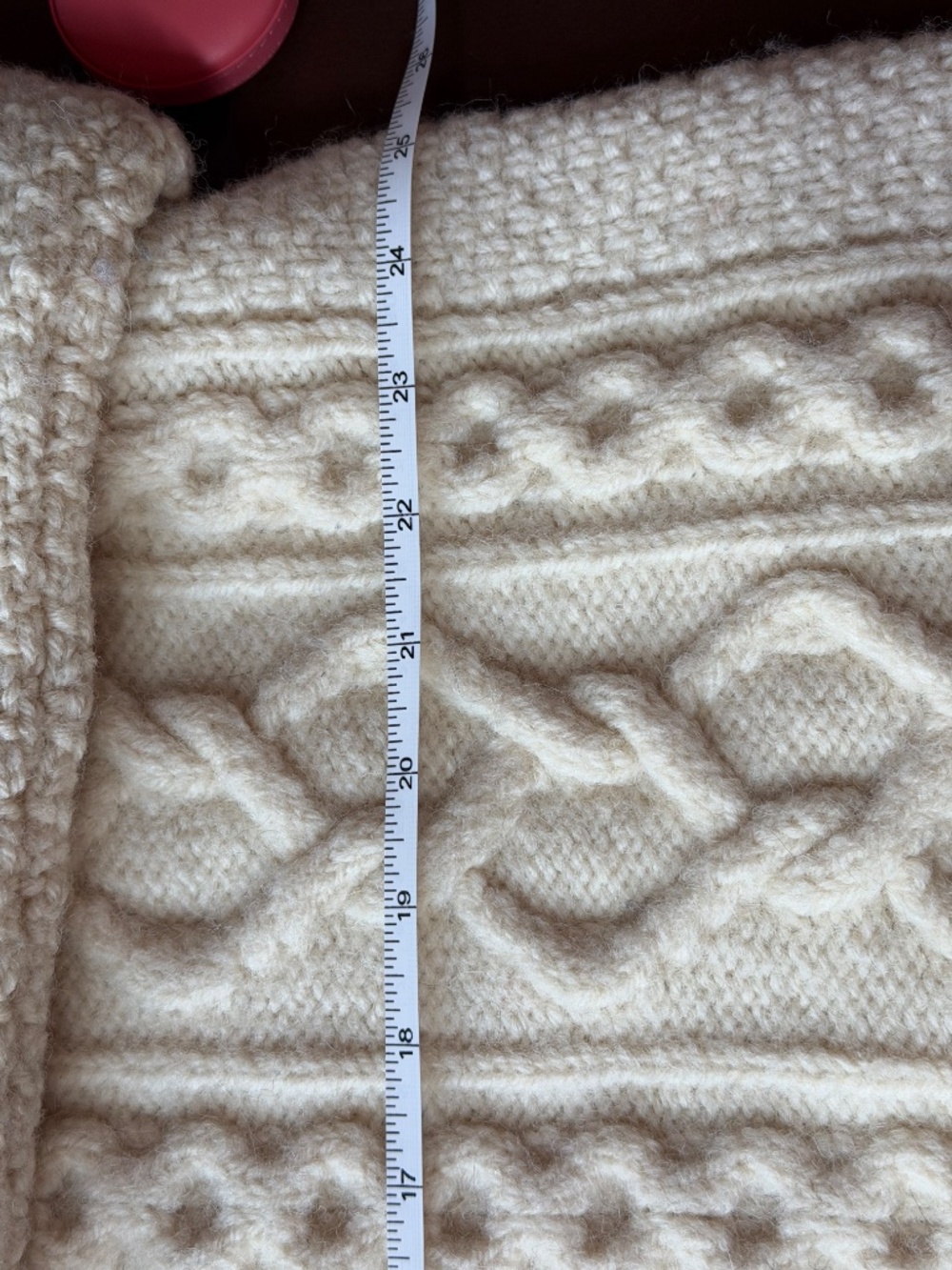 Aran Cable Fisherman Sweater Cardigan Handknit - Picture 7 of 7